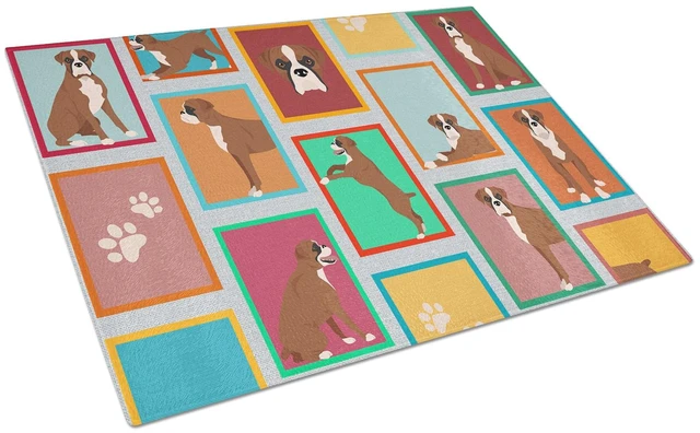 Main image of NEW Lots of Flashy Fawn Boxer Glass Cutting Board Decorative Tempered Glass Kitchen Cutting and Serving Board Large Size Choppin