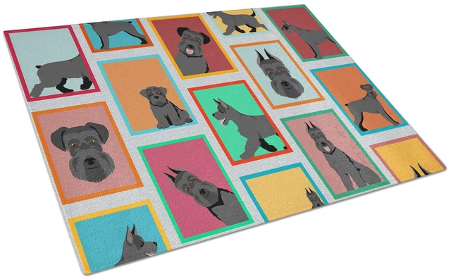 Main image of NEW Lots of Black Schnauzer Glass Cutting Board Decorative Tempered Glass Kitchen Cutting and Serving Board Large Size Chopping