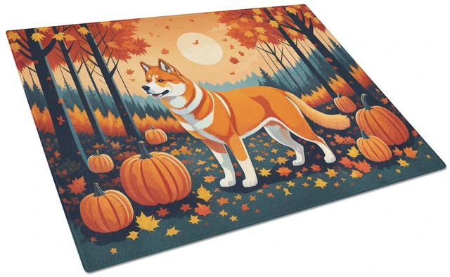 Main image of NEW Akita Fall Glass Cutting Board Decorative Tempered Glass Kitchen Cutting and Serving Board Large Size Chopping Board