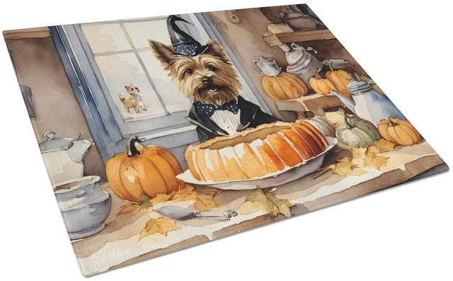 Main image of Cairn Terrier Fall Kitchen Pumpkins Glass Cutting Board Decorative Tempered Glass Kitchen Cutting and Serving Board Large Size C