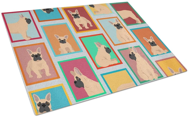 Main image of NEW Lots of Fawn French Bulldog Glass Cutting Board Decorative Tempered Glass Kitchen Cutting and Serving Board Large Size Chopp