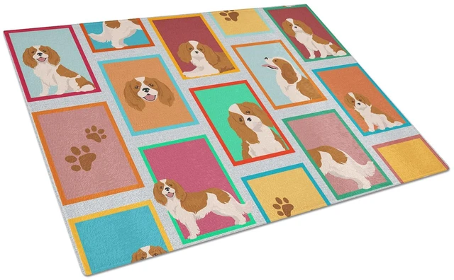 Main image of NEW Lots of Blenheim Cavalier Spaniel Glass Cutting Board Decorative Tempered Glass Kitchen Cutting and Serving Board Large Size