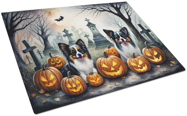 Main image of NEW Papillon Spooky Halloween Glass Cutting Board Decorative Tempered Glass Kitchen Cutting and Serving Board Large Size Choppin