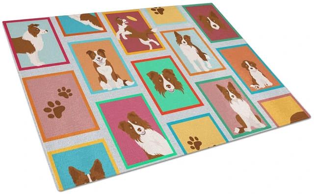 Main image of NEW Lots of Red Border Collie Glass Cutting Board Decorative Tempered Glass Kitchen Cutting and Serving Board Large Size Choppin