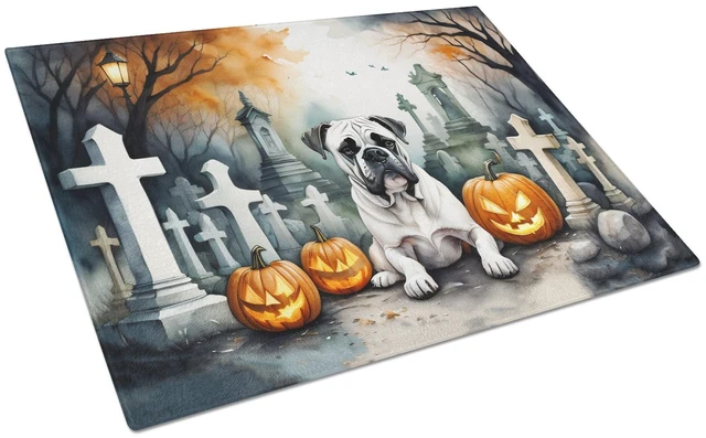 Main image of NEW Boxer Spooky Halloween Glass Cutting Board Decorative Tempered Glass Kitchen Cutting and Serving Board Large Size Chopping B