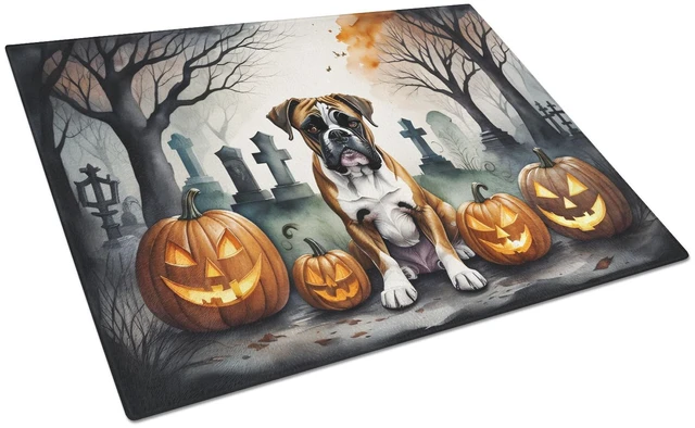 Main image of NEW Boxer Spooky Halloween Glass Cutting Board Decorative Tempered Glass Kitchen Cutting and Serving Board Large Size Chopping B