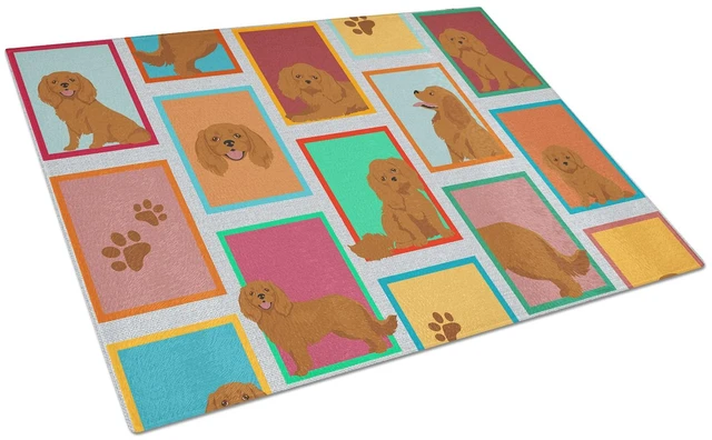 Main image of NEW Lots of Ruby Cavalier Spaniel Glass Cutting Board Decorative Tempered Glass Kitchen Cutting and Serving Board Large Size Cho