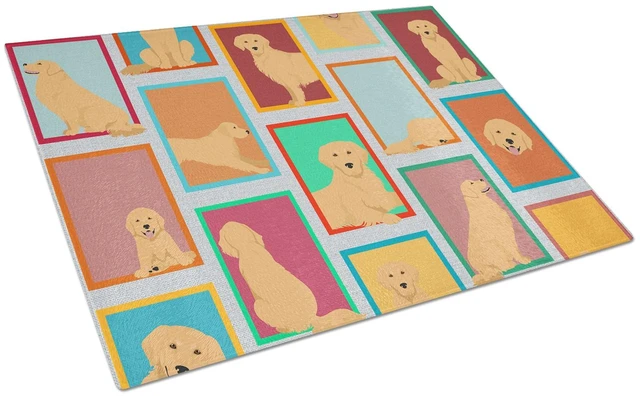 Main image of NEW Lots of Golden Retriever Glass Cutting Board Decorative Tempered Glass Kitchen Cutting and Serving Board Large Size Chopping