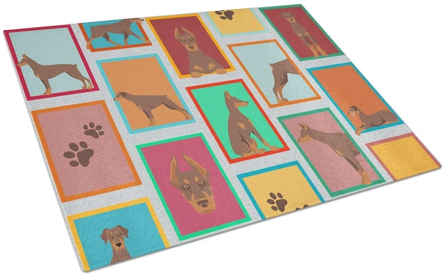 Main image of NEW Lots of Red Doberman Pinscher Glass Cutting Board Decorative Tempered Glass Kitchen Cutting and Serving Board Large Size Cho