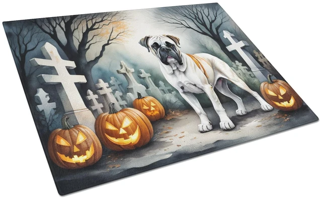 Main image of NEW Boxer Spooky Halloween Glass Cutting Board Decorative Tempered Glass Kitchen Cutting and Serving Board Large Size Chopping B