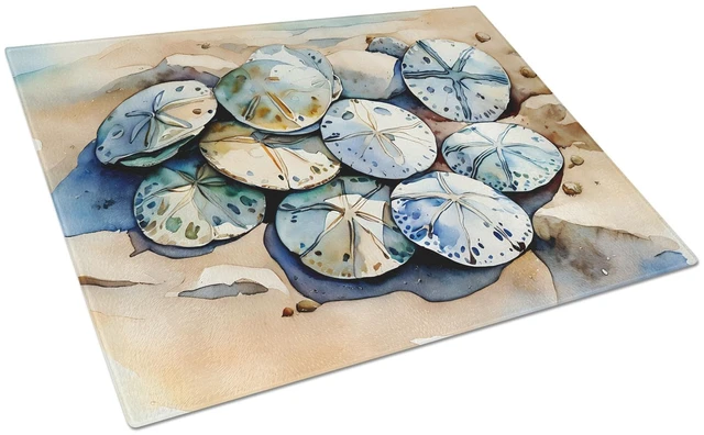 Main image of NEW Sand Dollars Glass Cutting Board Decorative Tempered Glass Kitchen Cutting and Serving Board Large Size Chopping Board