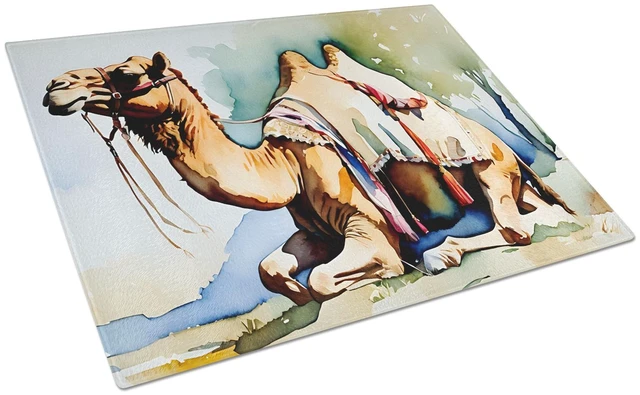 Main image of NEW Camel Glass Cutting Board Decorative Tempered Glass Kitchen Cutting and Serving Board Large Size Chopping Board