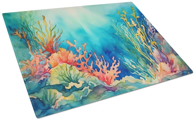 Main image of NEW Seaweed Glass Cutting Board Decorative Tempered Glass Kitchen Cutting and Serving Board Large Size Chopping Board