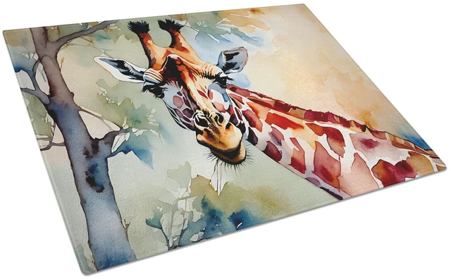 Main image of NEW Giraffe Glass Cutting Board Decorative Tempered Glass Kitchen Cutting and Serving Board Large Size Chopping Board