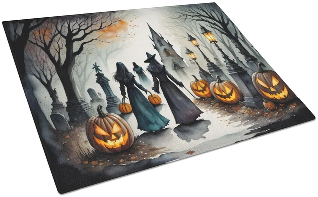 Main image of NEW Vampires Spooky Halloween Glass Cutting Board Decorative Tempered Glass Kitchen Cutting and Serving Board Large Size Choppin