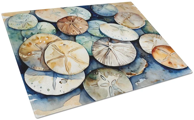 Main image of NEW Sand Dollars Glass Cutting Board Decorative Tempered Glass Kitchen Cutting and Serving Board Large Size Chopping Board