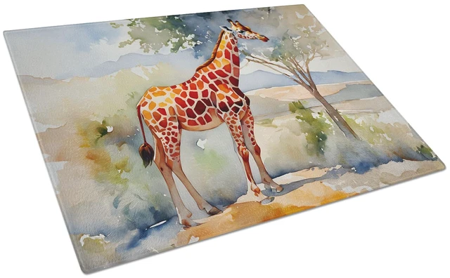 Main image of NEW Giraffe Glass Cutting Board Decorative Tempered Glass Kitchen Cutting and Serving Board Large Size Chopping Board