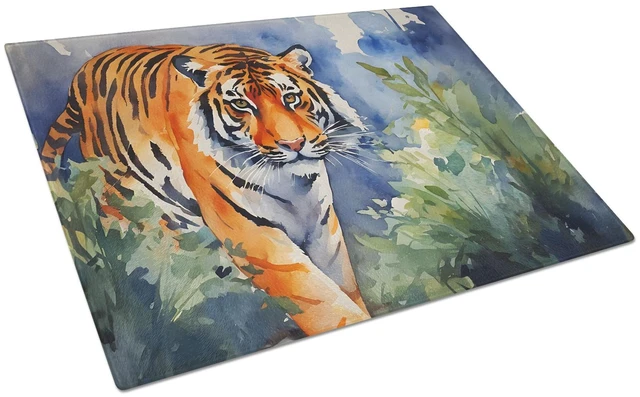 Main image of NEW Bengal Tiger Glass Cutting Board Decorative Tempered Glass Kitchen Cutting and Serving Board Large Size Chopping Board
