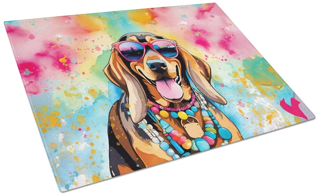 Main image of NEW Doberman Pinscher Hippie Dawg Glass Cutting Board Decorative Tempered Glass Kitchen Cutting and Serving Board Large Size Cho