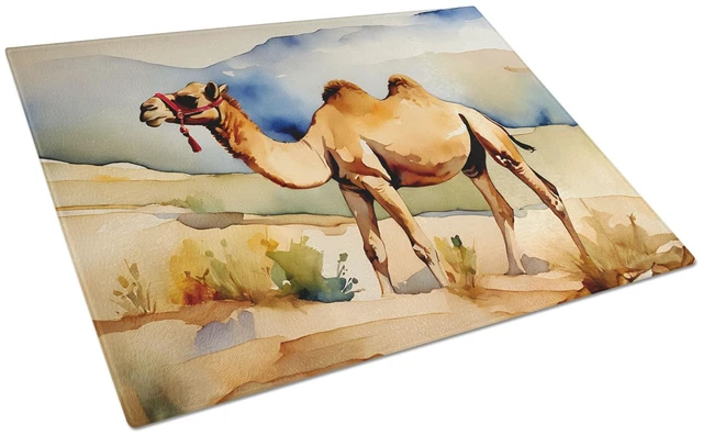 Main image of NEW Camel Glass Cutting Board Decorative Tempered Glass Kitchen Cutting and Serving Board Large Size Chopping Board