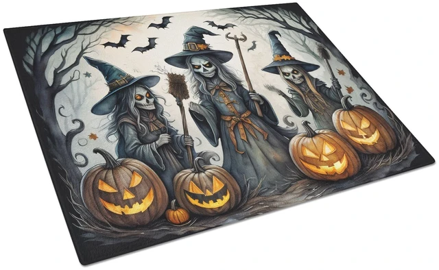 Main image of NEW Witches Spooky Halloween Glass Cutting Board Decorative Tempered Glass Kitchen Cutting and Serving Board Large Size Chopping