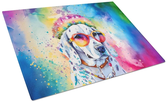 Main image of NEW Dalmatian Hippie Dawg Glass Cutting Board Decorative Tempered Glass Kitchen Cutting and Serving Board Large Size Chopping Bo