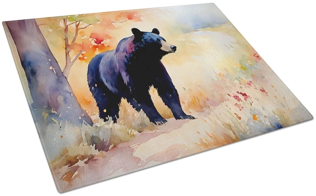 Main image of NEW American Black Bear Glass Cutting Board Decorative Tempered Glass Kitchen Cutting and Serving Board Large Size Chopping Boar