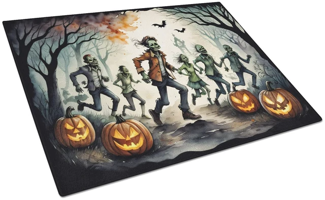 Main image of NEW Zombies Spooky Halloween Glass Cutting Board Decorative Tempered Glass Kitchen Cutting and Serving Board Large Size Chopping