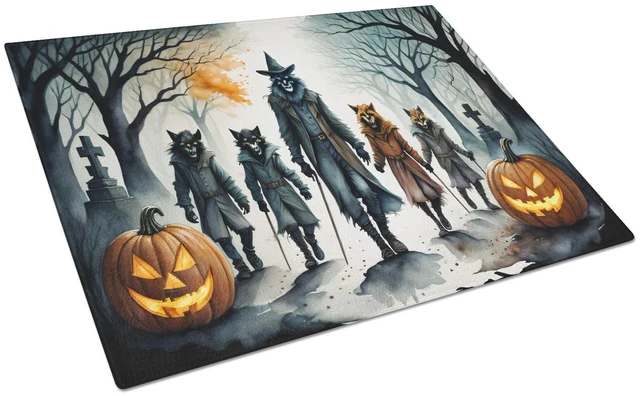 Main image of NEW Werewolves Spooky Halloween Glass Cutting Board Decorative Tempered Glass Kitchen Cutting and Serving Board Large Size Chopp