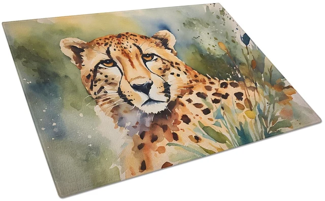 Main image of NEW Cheetah Glass Cutting Board Decorative Tempered Glass Kitchen Cutting and Serving Board Large Size Chopping Board