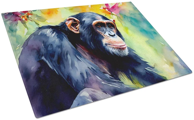 Main image of NEW Chimpanzee Glass Cutting Board Decorative Tempered Glass Kitchen Cutting and Serving Board Large Size Chopping Board