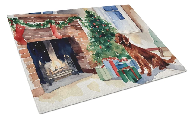 Main image of NEW Irish Setter Cozy Christmas Glass Cutting Board Decorative Tempered Glass Kitchen Cutting and Serving Board Large Size Chopp