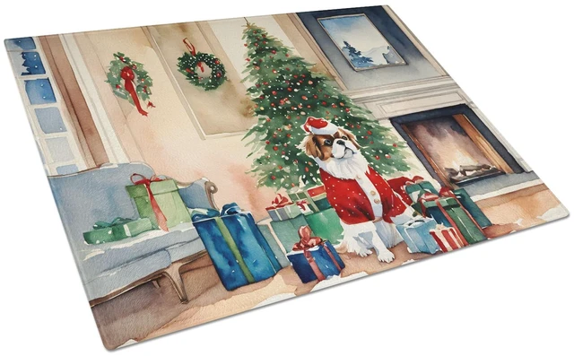 Main image of Japanese Chin Cozy Christmas Glass Cutting Board Decorative Tempered Glass Kitchen Cutting and Serving Board Large Size Chopping