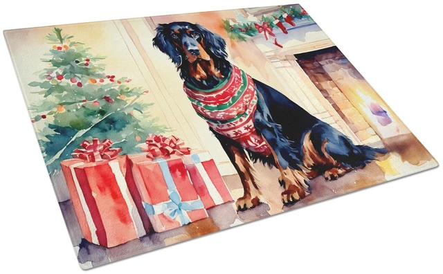 Main image of Gordon Setter Cozy Christmas Glass Cutting Board Decorative Tempered Glass Kitchen Cutting and Serving Board Large Size Chopping