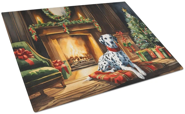 Main image of NEW Dalmatian Cozy Christmas Glass Cutting Board Decorative Tempered Glass Kitchen Cutting and Serving Board Large Size Chopping