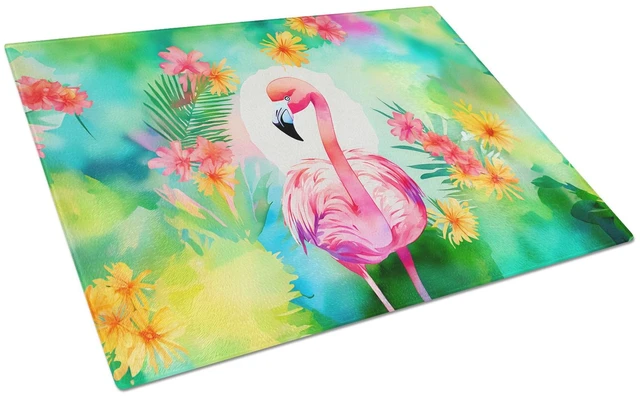 Main image of Hippie Animal Flamingo Glass Cutting Board Decorative Tempered Glass Kitchen Cutting and Serving Board Large Size Chopping Board