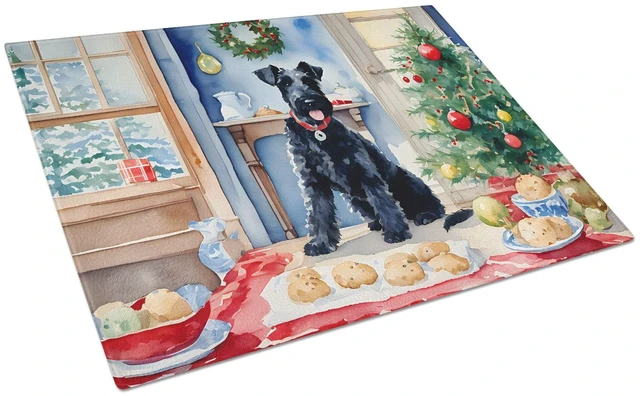 Main image of NEW Kerry Blue Terrier Christmas Cookies Glass Cutting Board Decorative Tempered Glass Kitchen Cutting and Serving Board Large S
