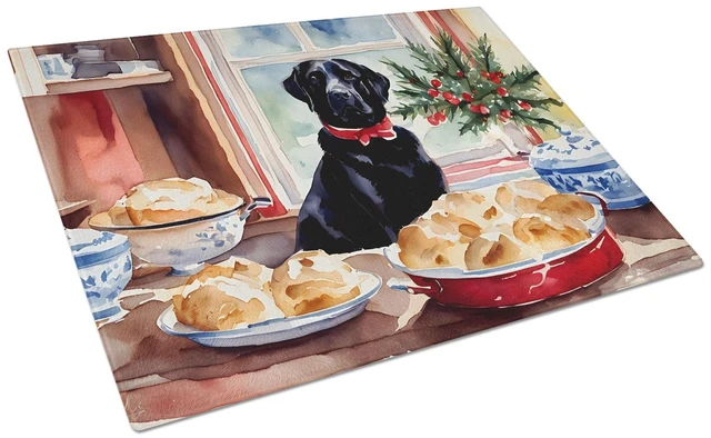 Main image of Labrador Retriever Christmas Cookies Glass Cutting Board Decorative Tempered Glass Kitchen Cutting and Serving Board Large Size