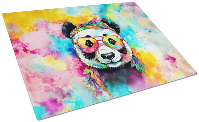 Main image of NEW Hippie Animal Panda Glass Cutting Board Decorative Tempered Glass Kitchen Cutting and Serving Board Large Size Chopping Boar