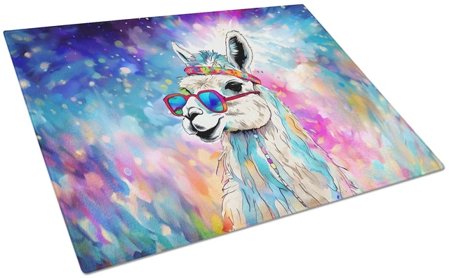 Main image of NEW Hippie Animal Llama Glass Cutting Board Decorative Tempered Glass Kitchen Cutting and Serving Board Large Size Chopping Boar