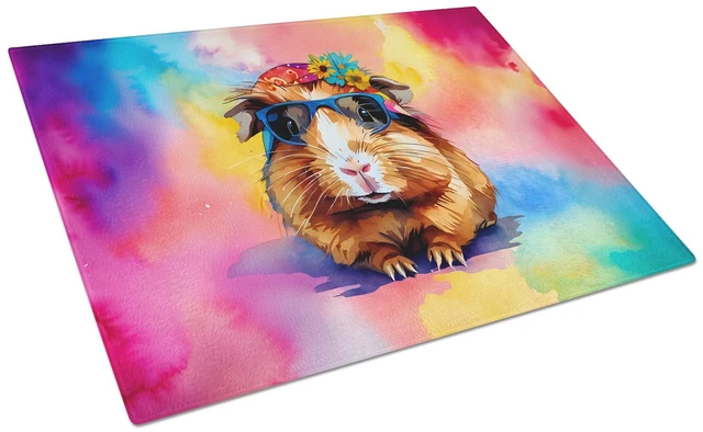 Main image of NEW Hippie Animal Guinea Pig Glass Cutting Board Decorative Tempered Glass Kitchen Cutting and Serving Board Large Size Chopping
