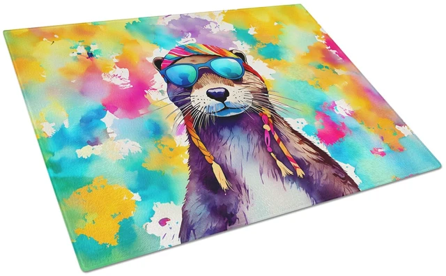 Main image of NEW Hippie Animal Otter Glass Cutting Board Decorative Tempered Glass Kitchen Cutting and Serving Board Large Size Chopping Boar