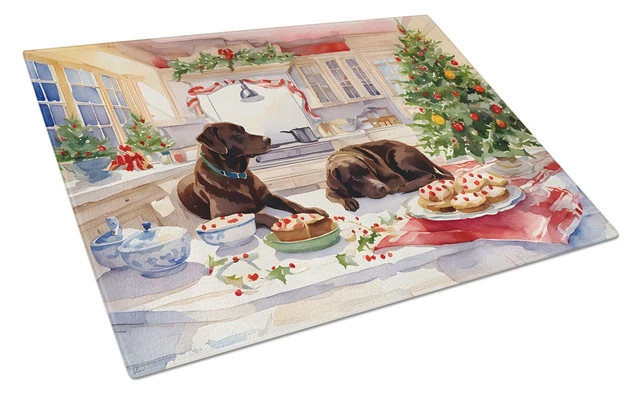 Main image of NEW Labrador Retriever Christmas Cookies Glass Cutting Board Decorative Tempered Glass Kitchen Cutting and Serving Board Large S