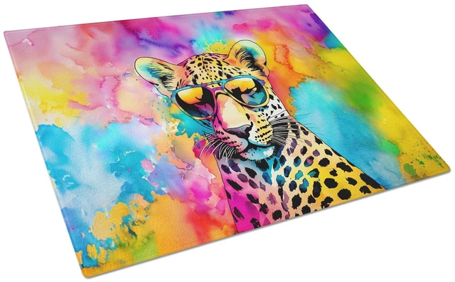 Main image of NEW Hippie Animal Leopard Glass Cutting Board Decorative Tempered Glass Kitchen Cutting and Serving Board Large Size Chopping Bo