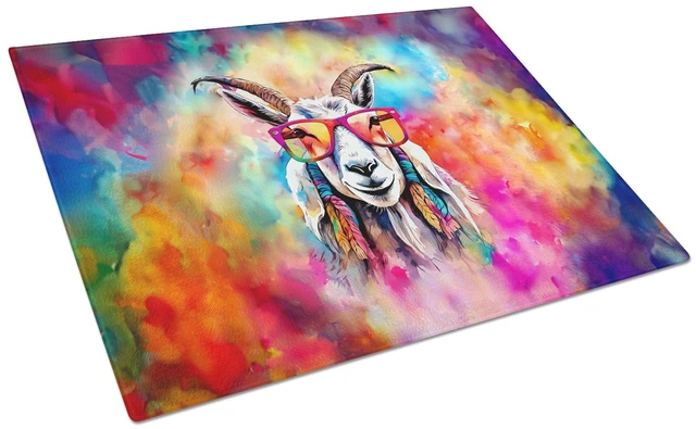 Main image of NEW Hippie Animal Goat Glass Cutting Board Decorative Tempered Glass Kitchen Cutting and Serving Board Large Size Chopping Board