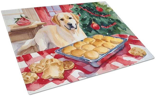 Main image of NEW Labrador Retriever Christmas Cookies Glass Cutting Board Decorative Tempered Glass Kitchen Cutting and Serving Board Large S