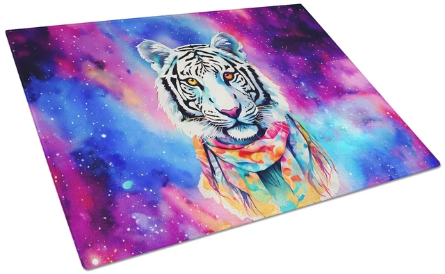 Main image of NEW Hippie Animal White Tiger Glass Cutting Board Decorative Tempered Glass Kitchen Cutting and Serving Board Large Size Choppin