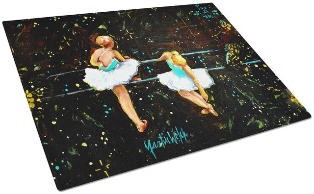 Main image of At Practice Ballet Glass Cutting Board Decorative Tempered Glass Kitchen Cutting and Serving Board Large Size Chopping Board