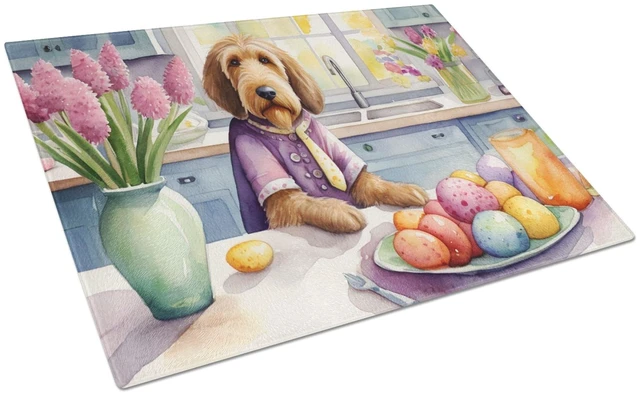 Main image of NEW Decorating Easter Otterhound Glass Cutting Board Decorative Tempered Glass Kitchen Cutting and Serving Board Large Size Chop