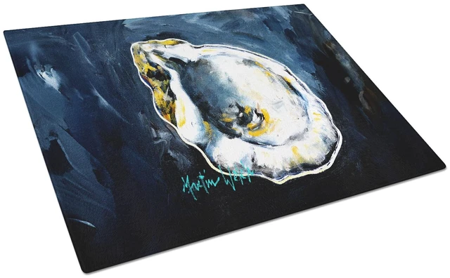 Main image of Blue Star Oyster Glass Cutting Board Decorative Tempered Glass Kitchen Cutting and Serving Board Large Size Chopping Board